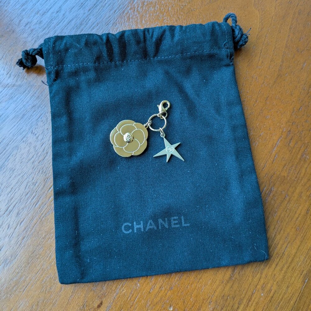 Chanel 2025 Holiday Camellia Flower Charm Logo with Dust Bag NEW!